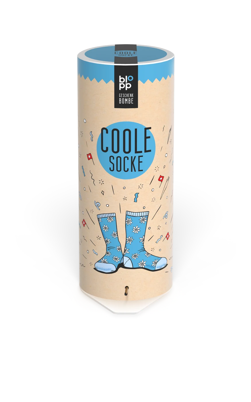 blopp Geschenkbombe Coole Socke Edelweiss