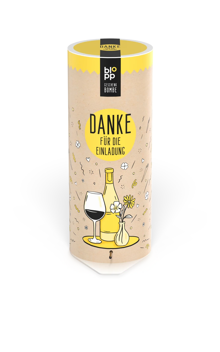 blopp Geschenkbombe Danke für die Einladung